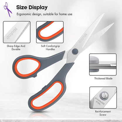 Scissors Bulk Set of 40-Pack, Niutop 8" Multipurpose Sharp Sewing Craft Fabric Scissors for Office Home High/Middle School Student Office Teacher Art Supplies, Soft Comfort-Grip Right/Left Handles