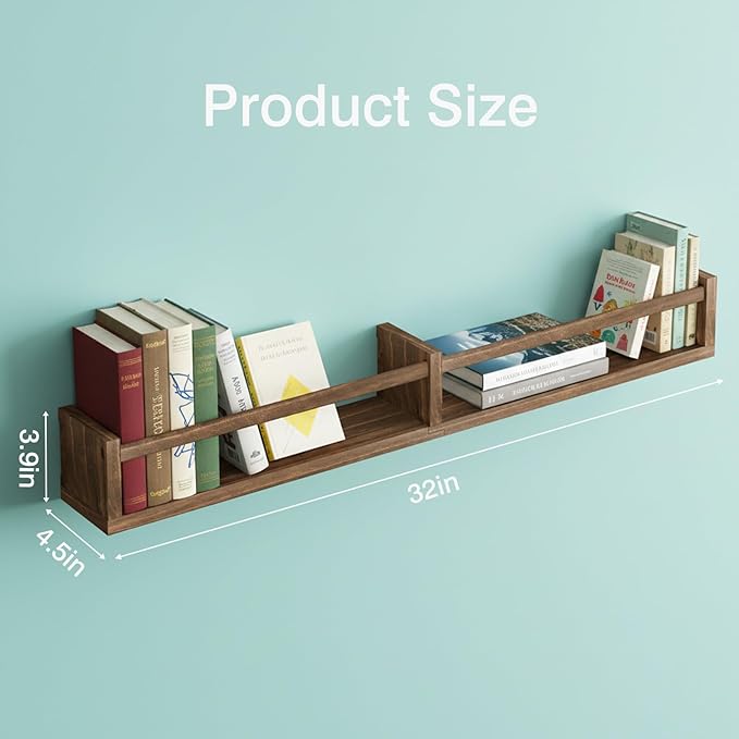Fixwal Nursery Book Shelves, 32 Inch Floating Bookshelves