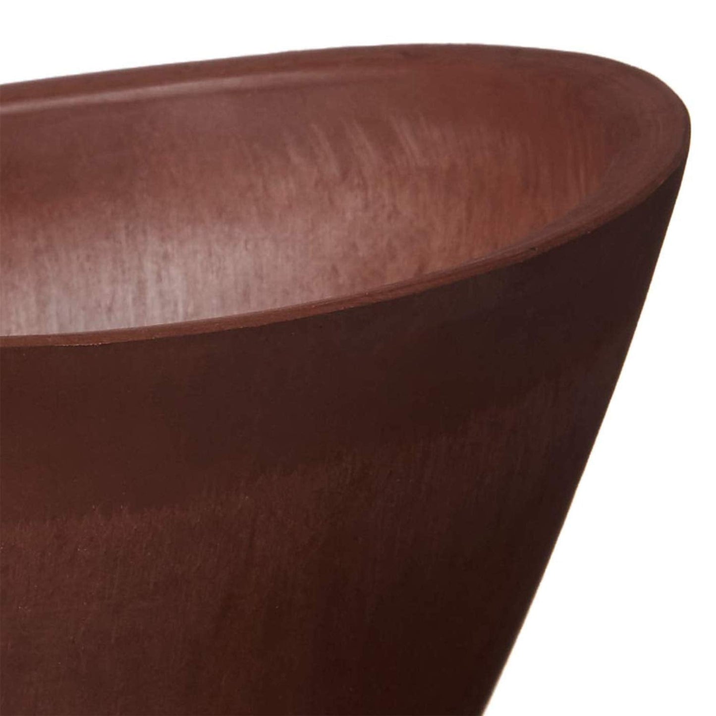 PSW Pot Collection YB41TCB Plastic/Stone/Wood Composite Curved Planter Pot – No Drainage Hole (Drillable), for Indoor and Outdoor Plants and Gardens, 16-inch, Terra Cotta Color