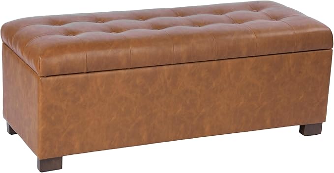 HomePop Large Tufted Storage Bench