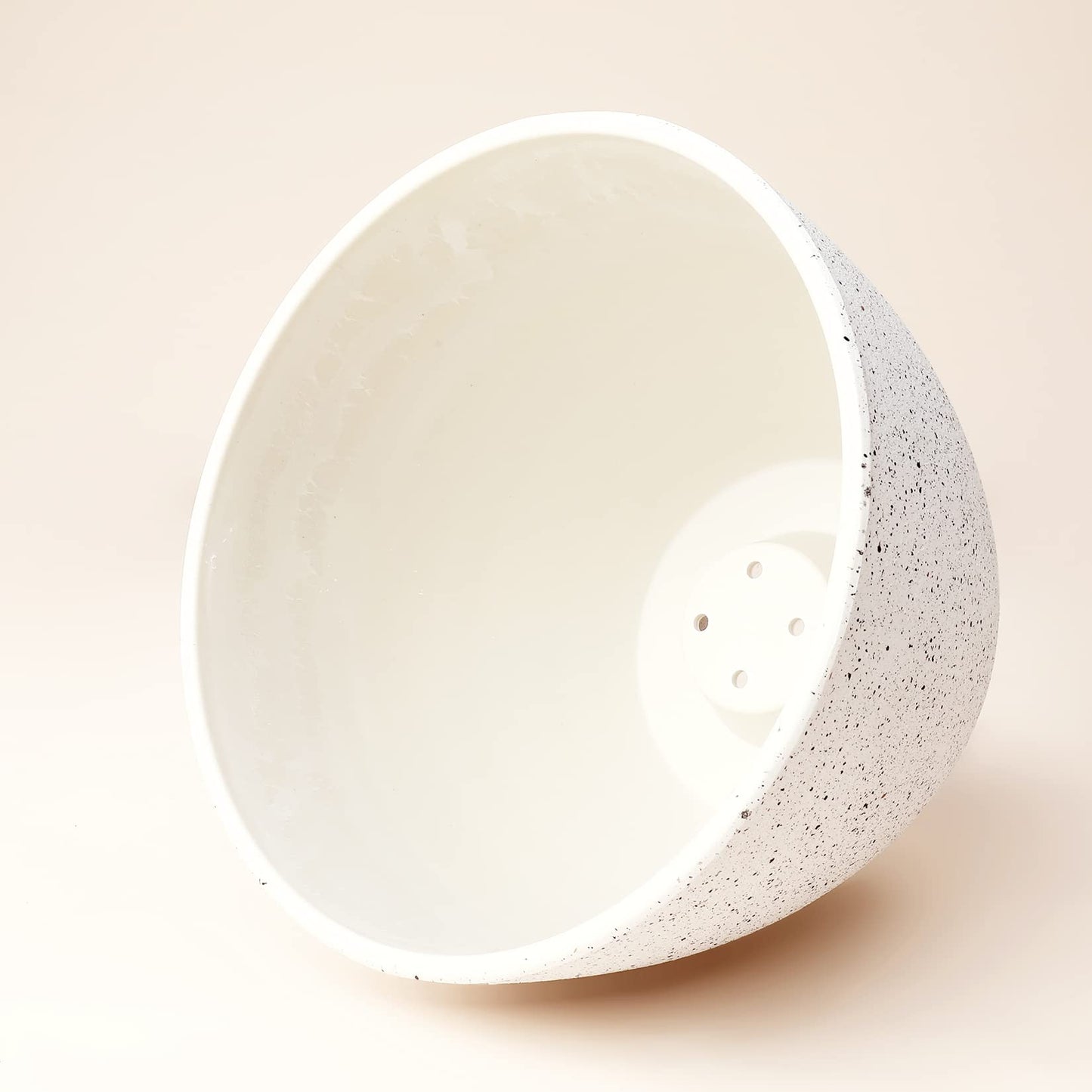 LA JOLIE MUSE Flower Pots Outdoor Garden Planters, Indoor Plant Pots with Drainage Holes, Plastic, Speckled White, Set 2 (8.6 + 7.5 Inch)