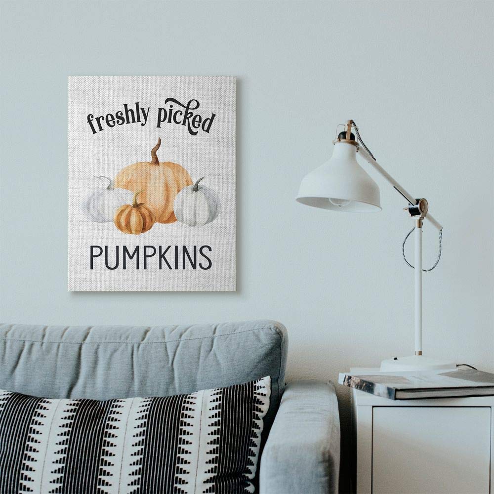 Stupell Industries Freshly Picked Pumpkins Autumn Fall Seasonal Design Canvas Wall Art, 24 x 30, Multi-Color
