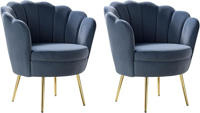 HULALA HOME Modern Velvet Accent Chairs Set of 2