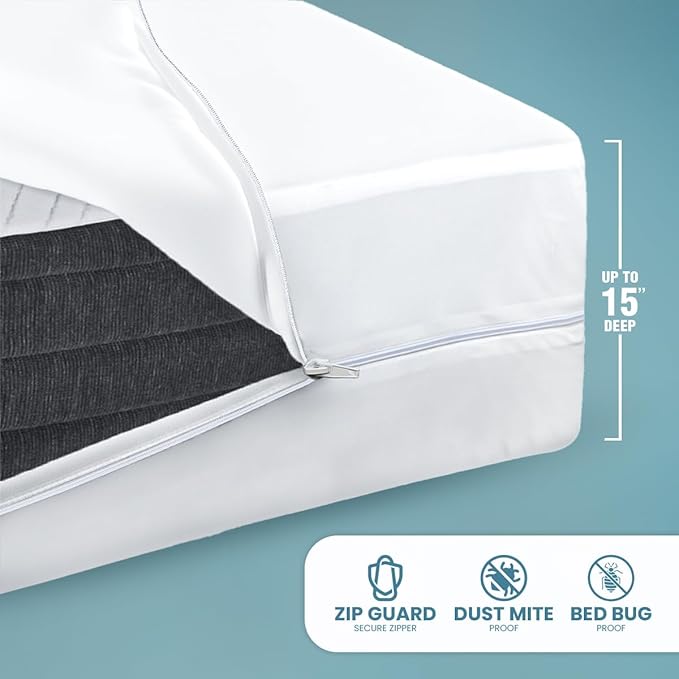 Utopia Bedding Mattress Protector Zippered California King Size, 100%