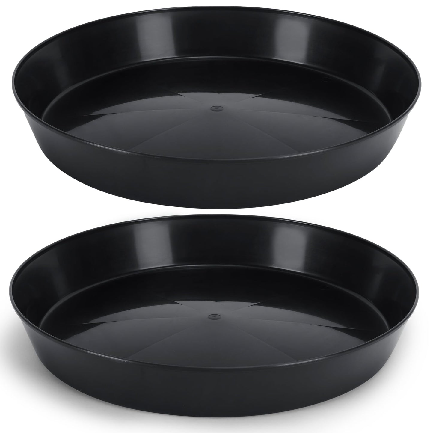 Austin Planter 18 Inch (16.3 Inch Base) Case of 2 Plant Saucer - Black Polypropylene,Heavy Duty Indoor/Outdoor Tray and Drip Pan,Collects Flower Pot Excess Water Made in USA