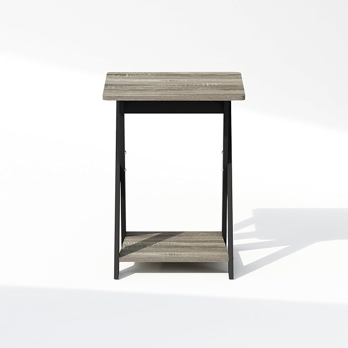 Furinno TIDUR Night Stand, Open Shelf Design X-Legs Nightstand, Criss-Crossed