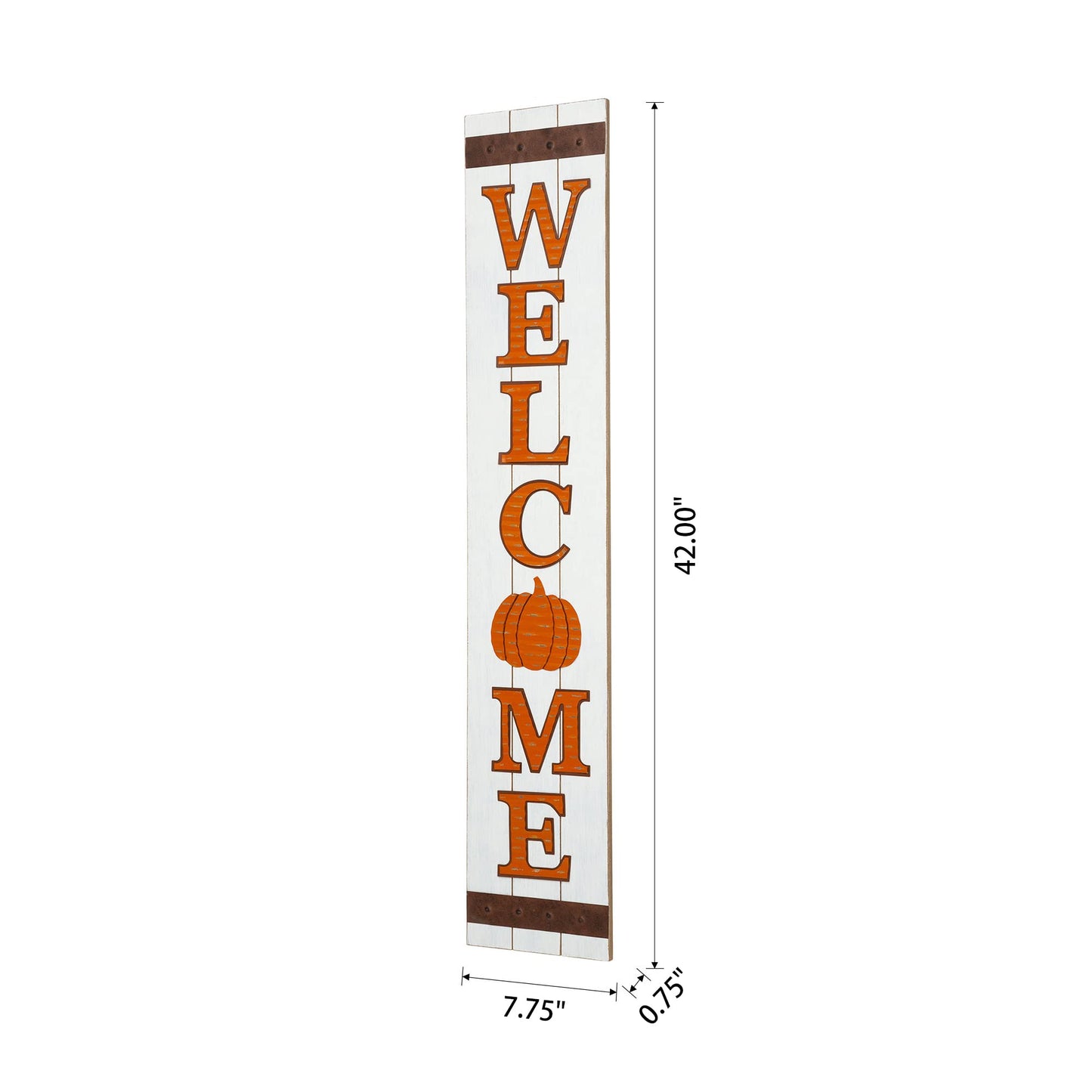 Glitzhome 42"H Fall Wooden Pumpkin Welcome Porch Sign for Fall Harvest Thanksgiving Autumn Indoor Outdoor Front Porch Decoration