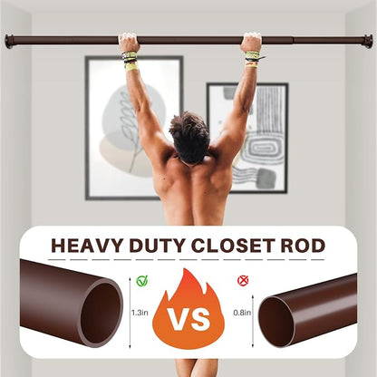 SUTINE Closet Rod - Closet Rods for Hanging Clothes, 17 to 82 inch Adjustable Closet Hanging Rod, Heavy Duty Clothes Rod Clothing Bar, Closet Poles for Hanging Clothes for Wardrobes, Shower Curtain