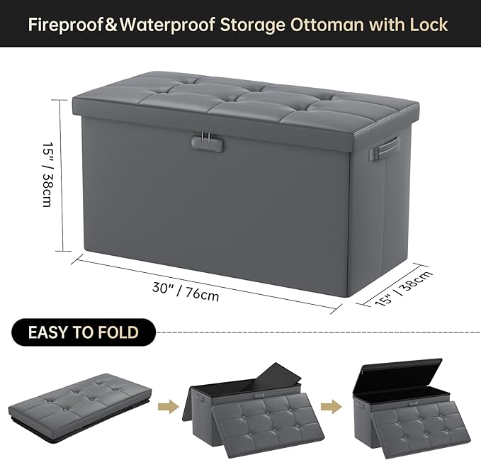 DocSafe Storage Ottoman Bench