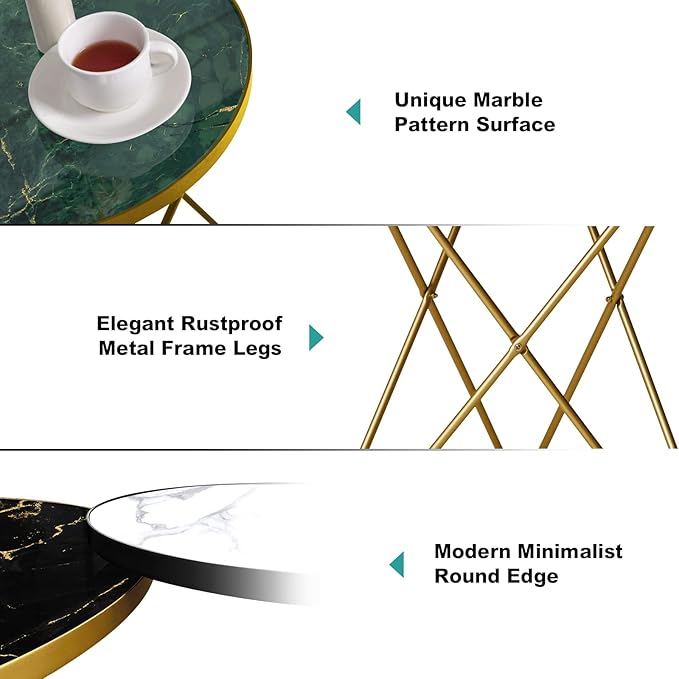 HLR Modern Round Side Table, End Table