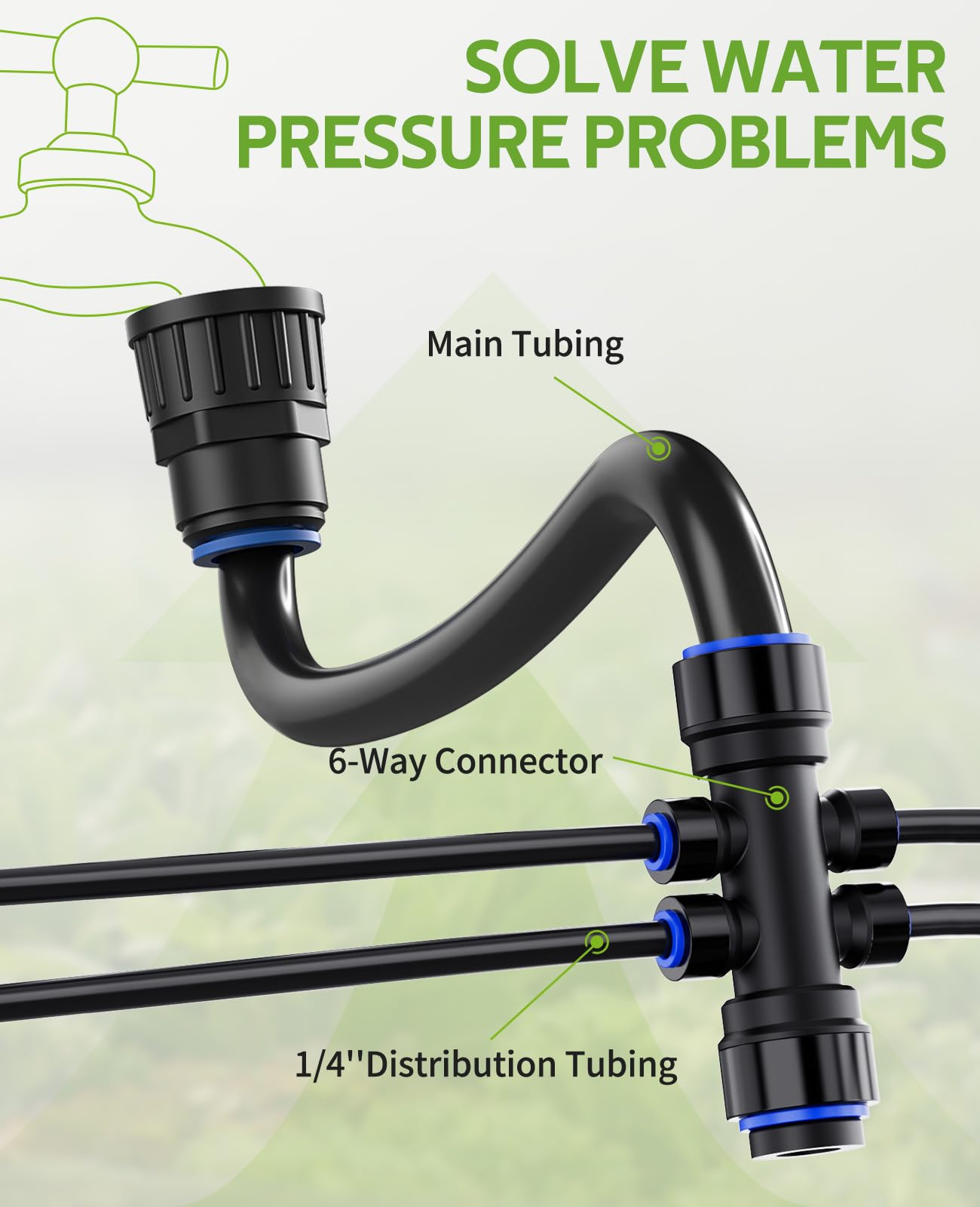 HIRALIY 50FT Quick Connect Garden Watering System with Adjustable Vortex Drippers, Saving Water Automatic Drip Irrigation Kit for Raised Bed and Plants Vegetable Garden