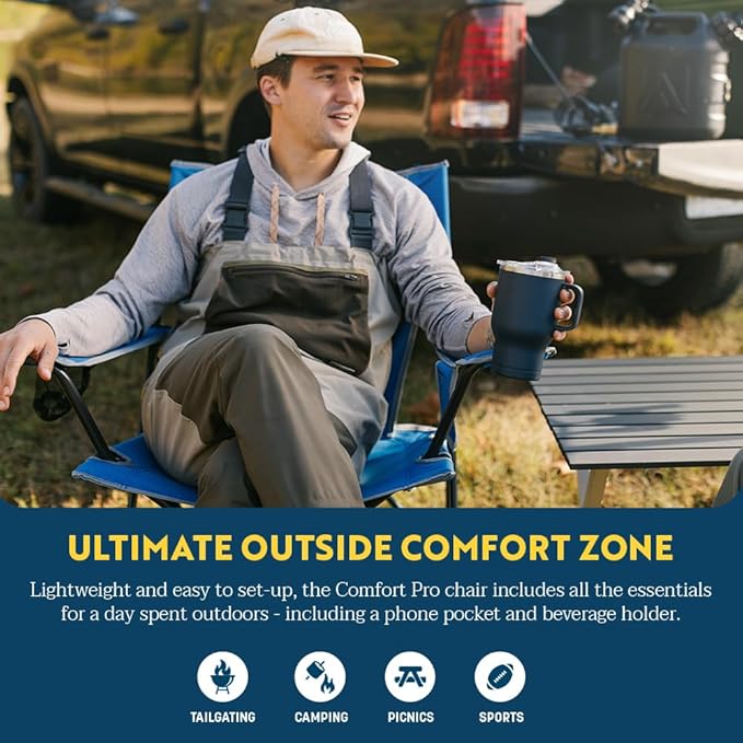 GCI Outdoor Comfort Pro Camping Chair | Collapsible Folding Chair