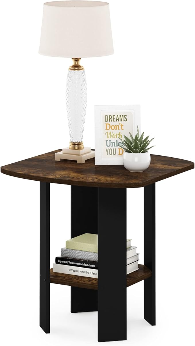 Furinno SIMPLE DESIGN Side Table, 2-Tier Modern End Table