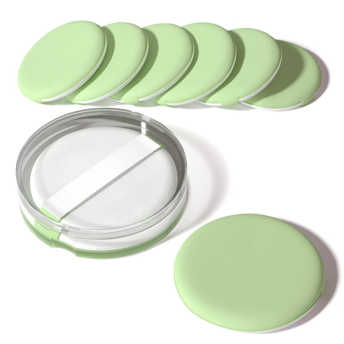 MOHOPE 8Pcs Air Cushion Makeup Sponges for Foundation with Portable Box | Latex-Free Blending Sponge for Liquid, Cream, Foundation and Powder | Round Powder Puff | Mix
