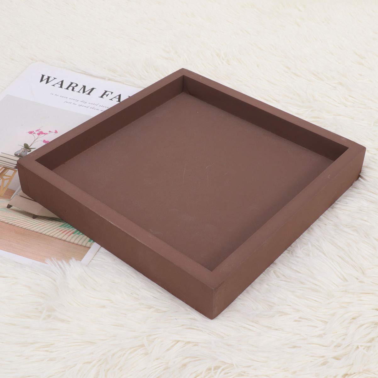 DOITOOL Square Flowerpot Tray 8.89 Inch Thickened Leakproof Plastic Plant Saucer with Anti-Slip Base for Indoor Balcony Garden Potted Support