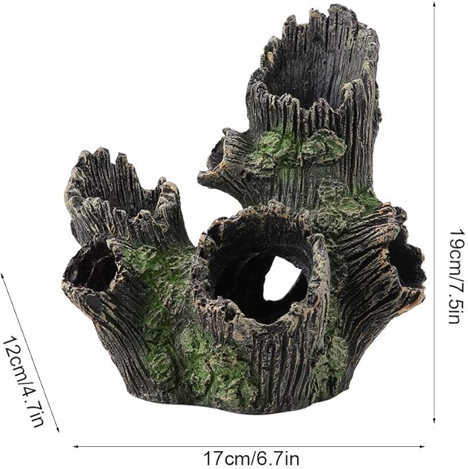 Tyenaza Aquarium Driftwood Decoration, Driftwood Resin Crafts Ornament for Aquarium Decoration Fish Tank Wood with Holes & Aquarium Caves Fish Tank Wood Decor(ST-004A)