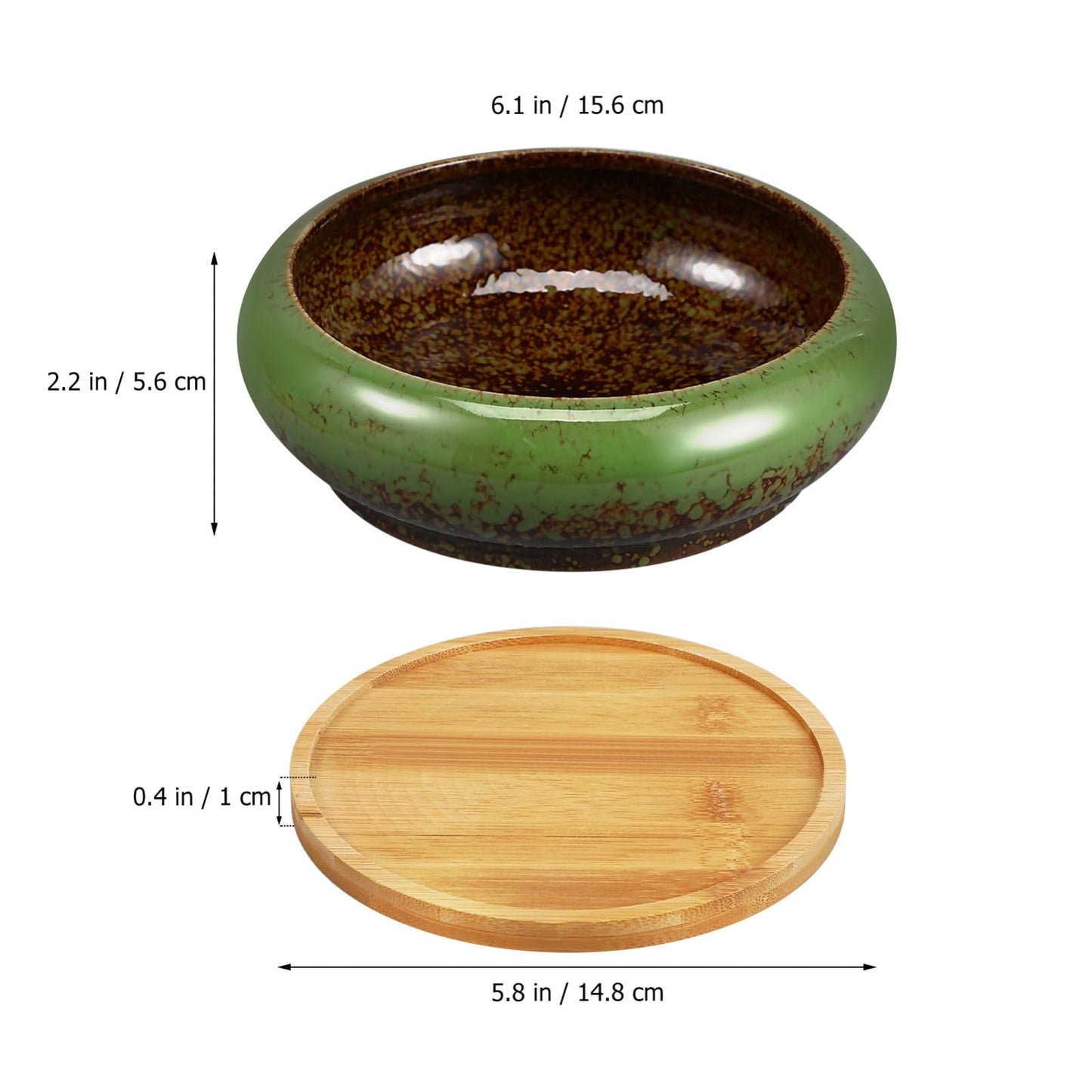 Kisangel Succulent Planters Ceramic Lotus Bowl 7.08 Inch with Drainage Hole and Tray Indoor Bonsai Pot for Cactus and Flower Plant Container Home Garden Decor