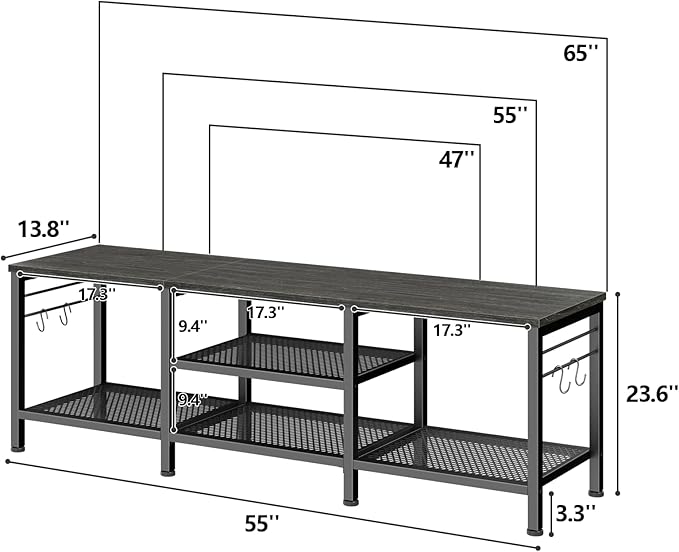 Furologee TV Stand for TVs up to 65 Inch, Entertainment Center