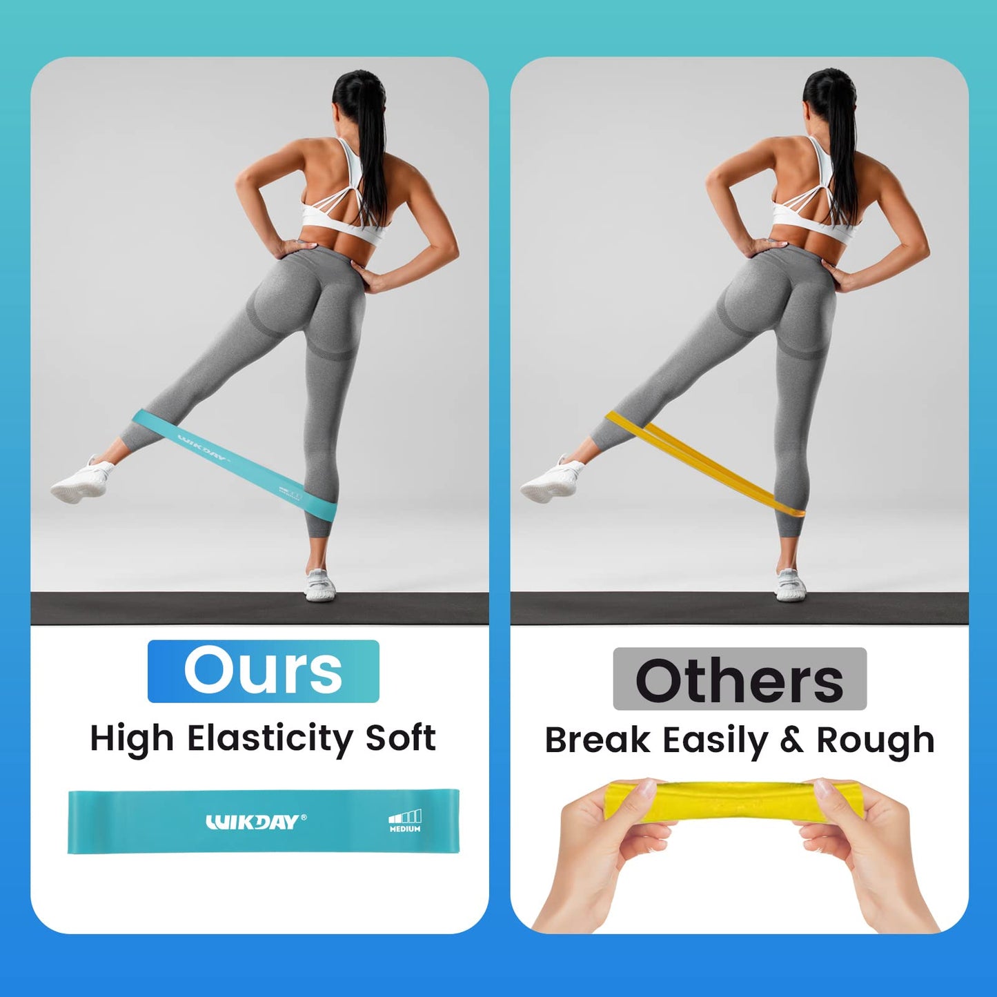 Resistance Bands for Working Out Exercise Loop Bands Workout Bands Set for Men Women Body Stretching, Crossfit Training, Home Workout, Physical Therapy, Booty Legs, Set of 5