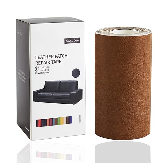 Leather Repair Tape kit Patch Heavy Duty, Retro Camel 4x60inch Self Adhesive