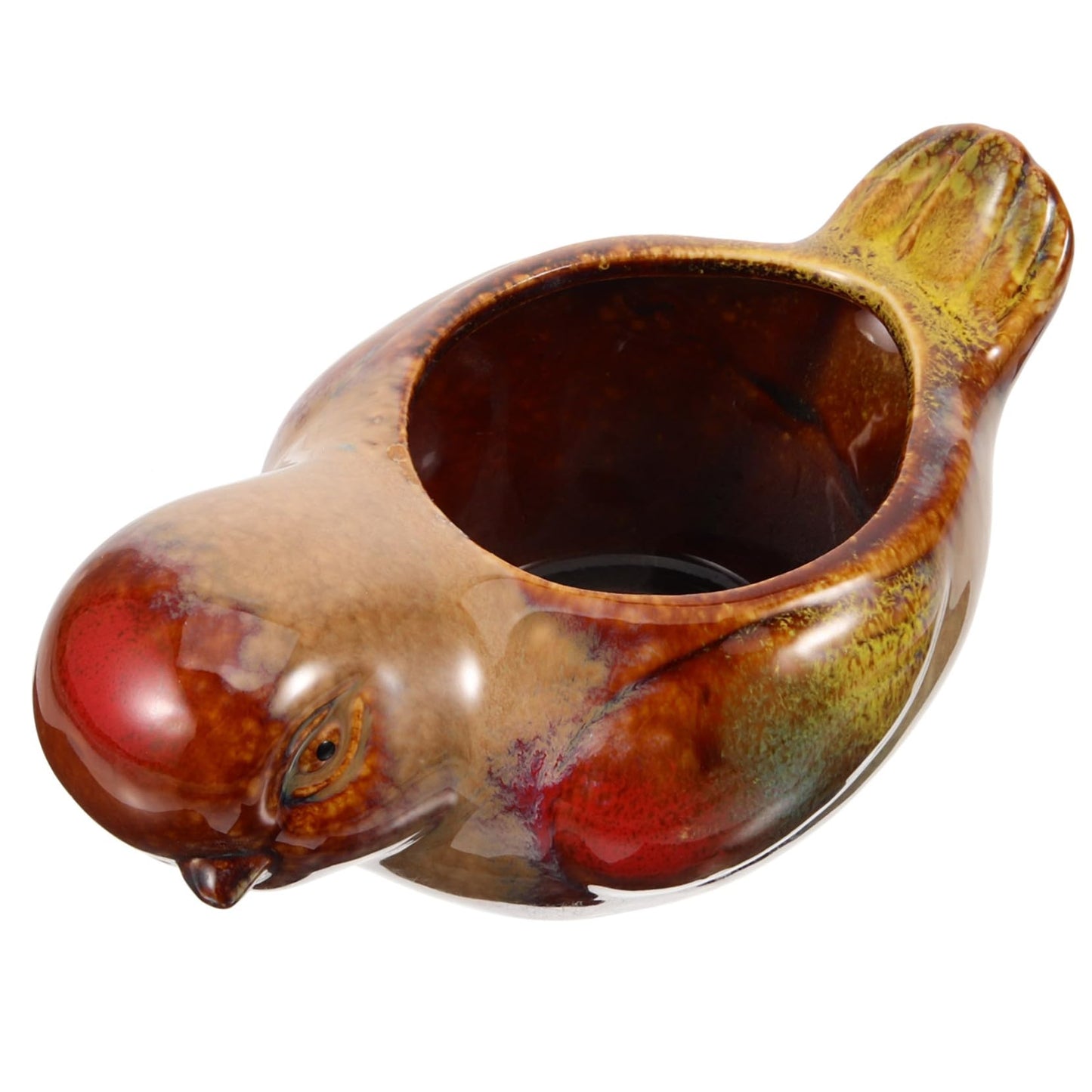 Happyyami Creative Ceramic Succulent Planter Pot with Bird Design Small Indoor Decorative Flower Pot for Succulent Planting and Home Gardening Gift for Garden Lovers
