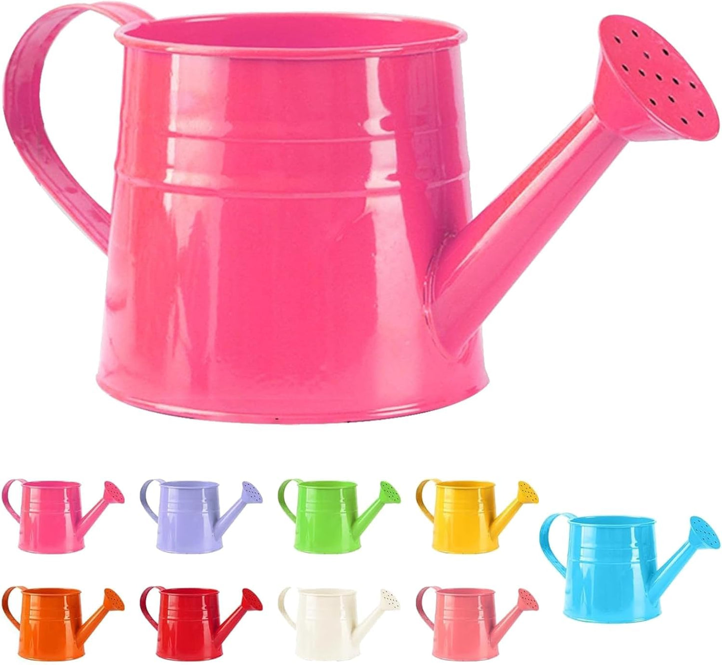 Watering Can, 1L Metal Flower Garden Watering Can, Lightweight Durable Decorative Gardening Tool for Outdoor Indoor Plants Lawn Garden (Dark Pink)