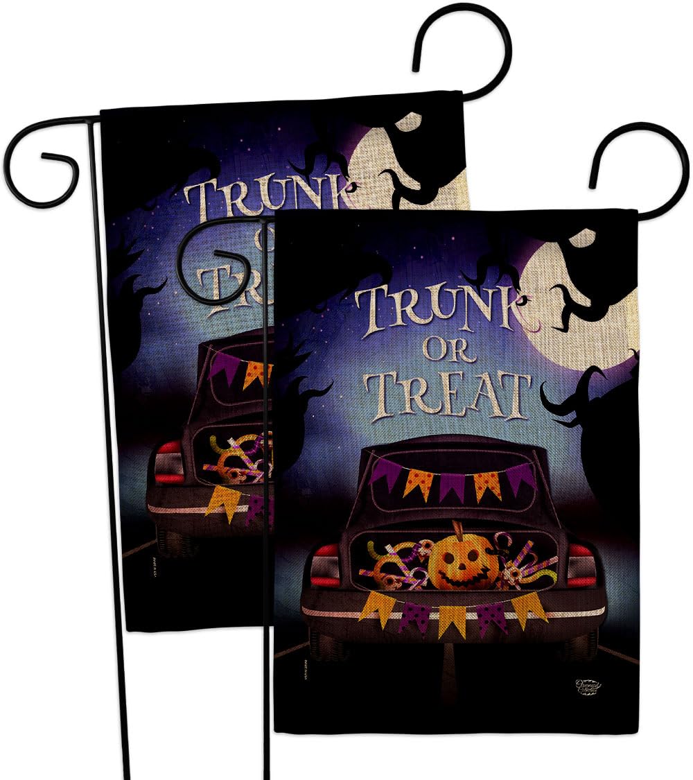 Ornament Collection Halloween 2 Pcs Banner Room Wall Art Flag Patio Lawn Garden Outdoor Indoor Tapestry Yard Grave Cemetery Signs Trunk Or Treat Front Porch Decor, Fall Gifts Made in USA