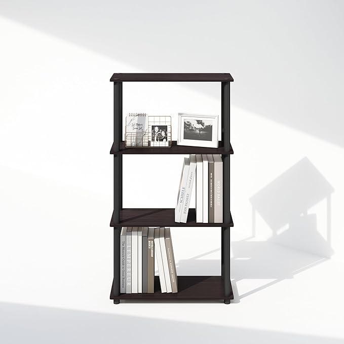 Furinno Turn-N-Tube Book Shelf, 4-Tier Bookshelf, Bookcase