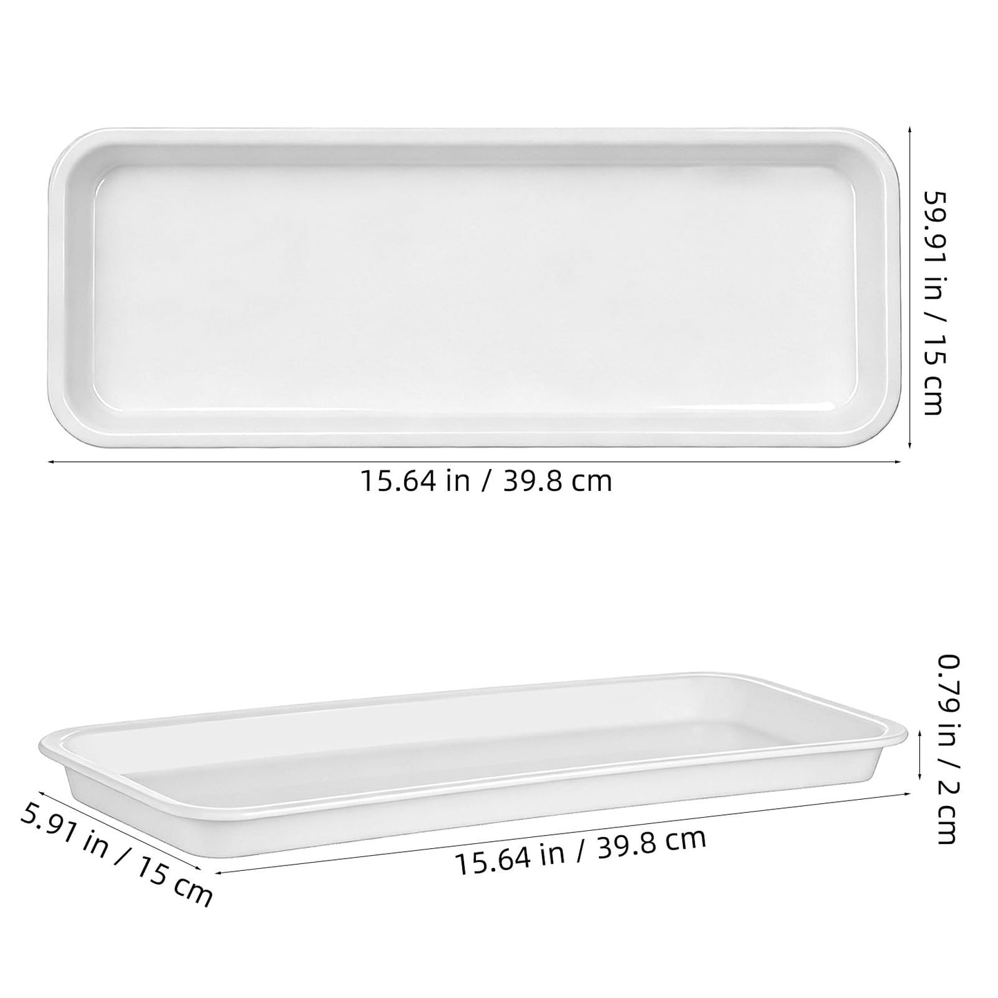 Sewroro 10pcs Rectangular Plant Saucers, Plastic Flower Pot Trays for Indoor Outdoor Use, 15. 7 X 5. 9 Inch Water Catchment Trays for Overwatering Protection, Reusable Bonsai Pot Bases