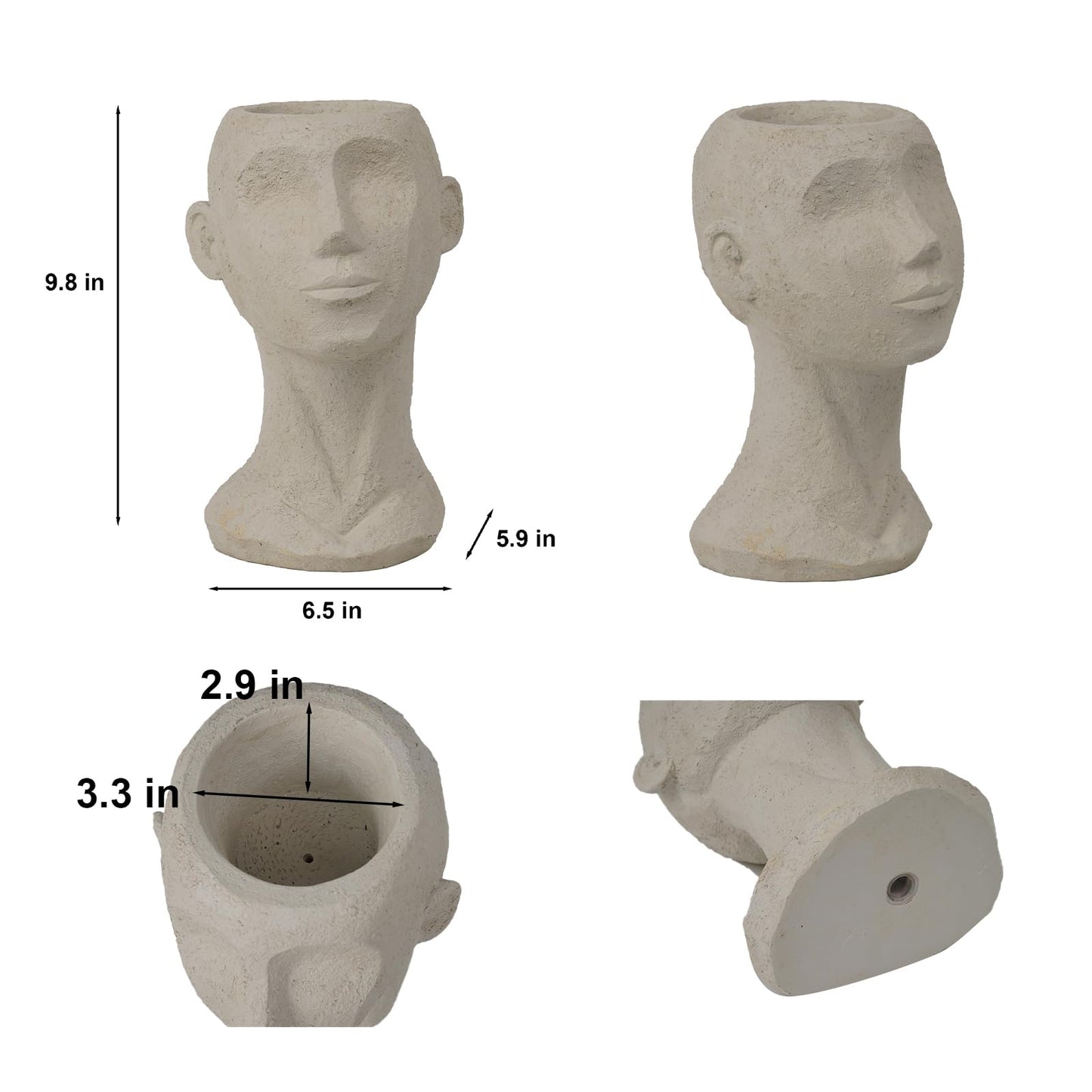 LC LCdecohome Face Vases Flowers Bust Planter - Greek Statue Flower Vase for Home Roman Décor Living Room Grecian Bust Pot Head Planters Indoor Unique Planters for Indoor Plants 6.5 * 5.9 * 9.8 Inch