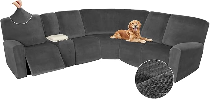 Arfntevss Sectional Recliner Couch Covers Velvet Washable Corner Sectional Sofa