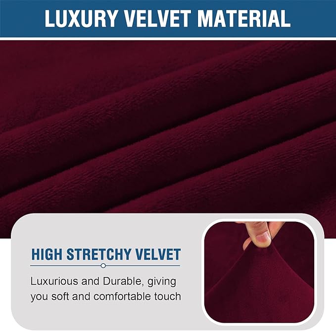 H.VERSAILTEX Armless Accent Chair Covers Thick Velvet Armless Chair Slipcovers