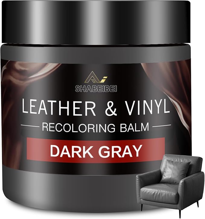 Leather Recoloring Balm and Scratch Repair Kit, Dark Gray Leather Restorer
