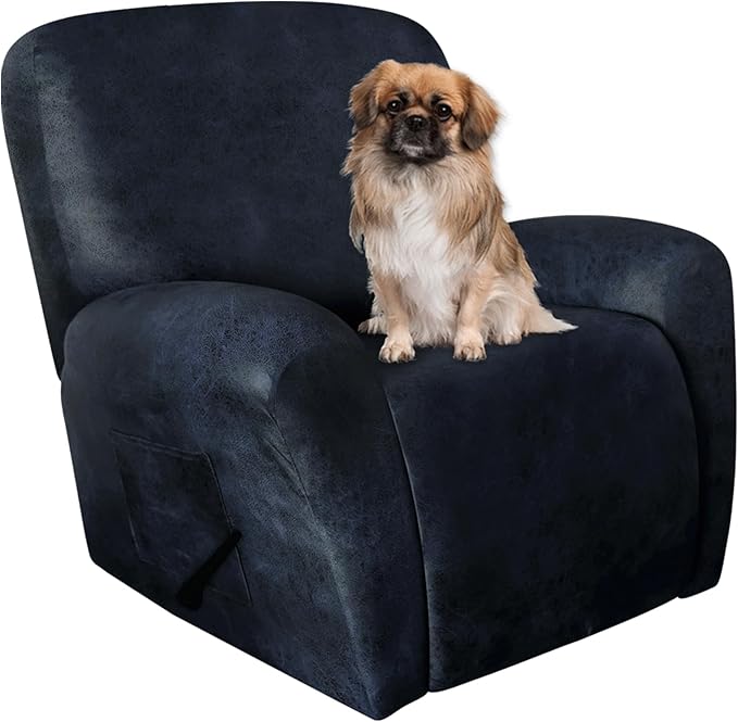ANARACHON Recliner Chair Covers Leather Like, 4 Pieces Recliner Cover