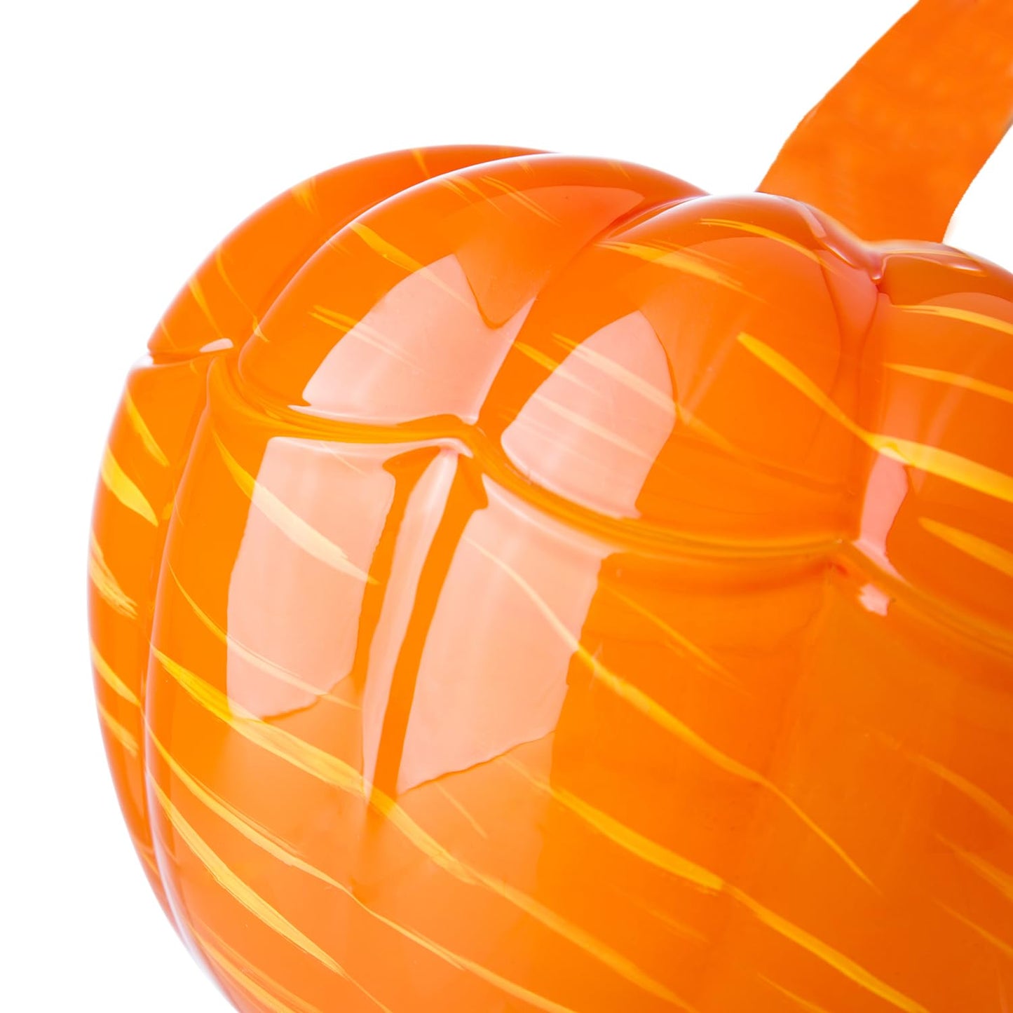 Crystal Pumpkin Jar with Cover, Glass Decorative Wedding Candy Bowl Snack Candy Dish Storage with Lid Organizer Canisters Home Decor Fall Thanksgiving Halloween Party Centerpieces (L, Orange)