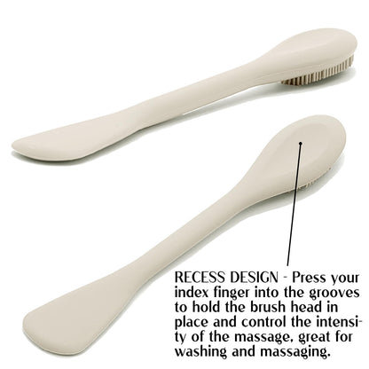 Facial Cleansing Brush, 2 in 1 Silicone Face Mask Brush & Face Scrubber, For Exfoliating, Massaging, Remove Blackheads, Makeup Skincare Removal, Applicator for Mud, Clay, Body Lotion, DIY Mask