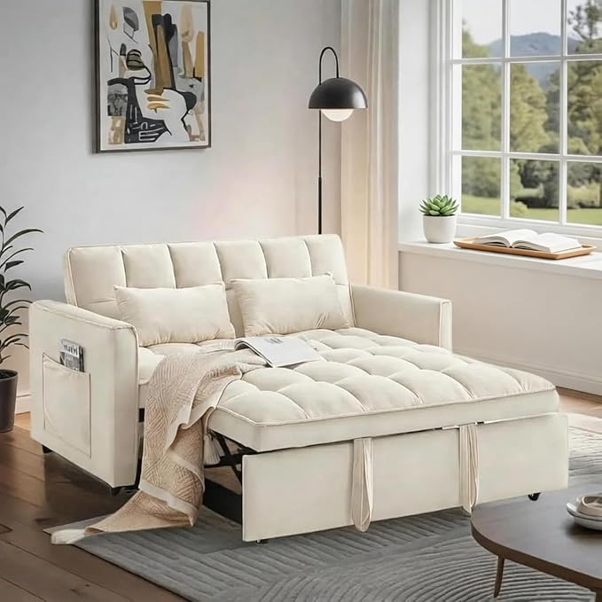 3 in 1 Convertible Sofa Bed, Loveseat Sleeper Sofa