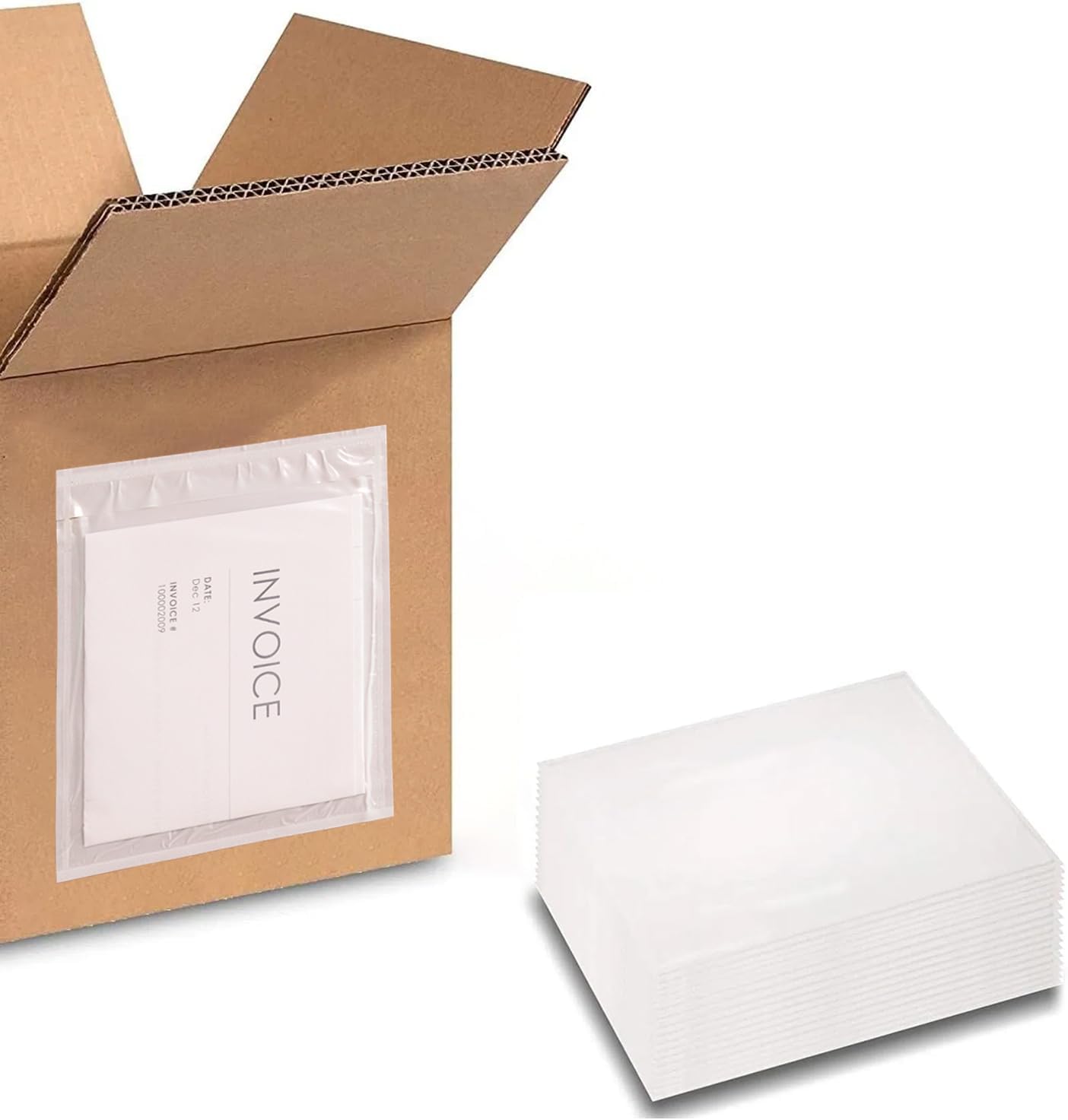 PSBM 500 Count Clear 8 x 10 Inch Lock & Press Re-Closable Resealable Adhesive Shipping Label/documents Pouches