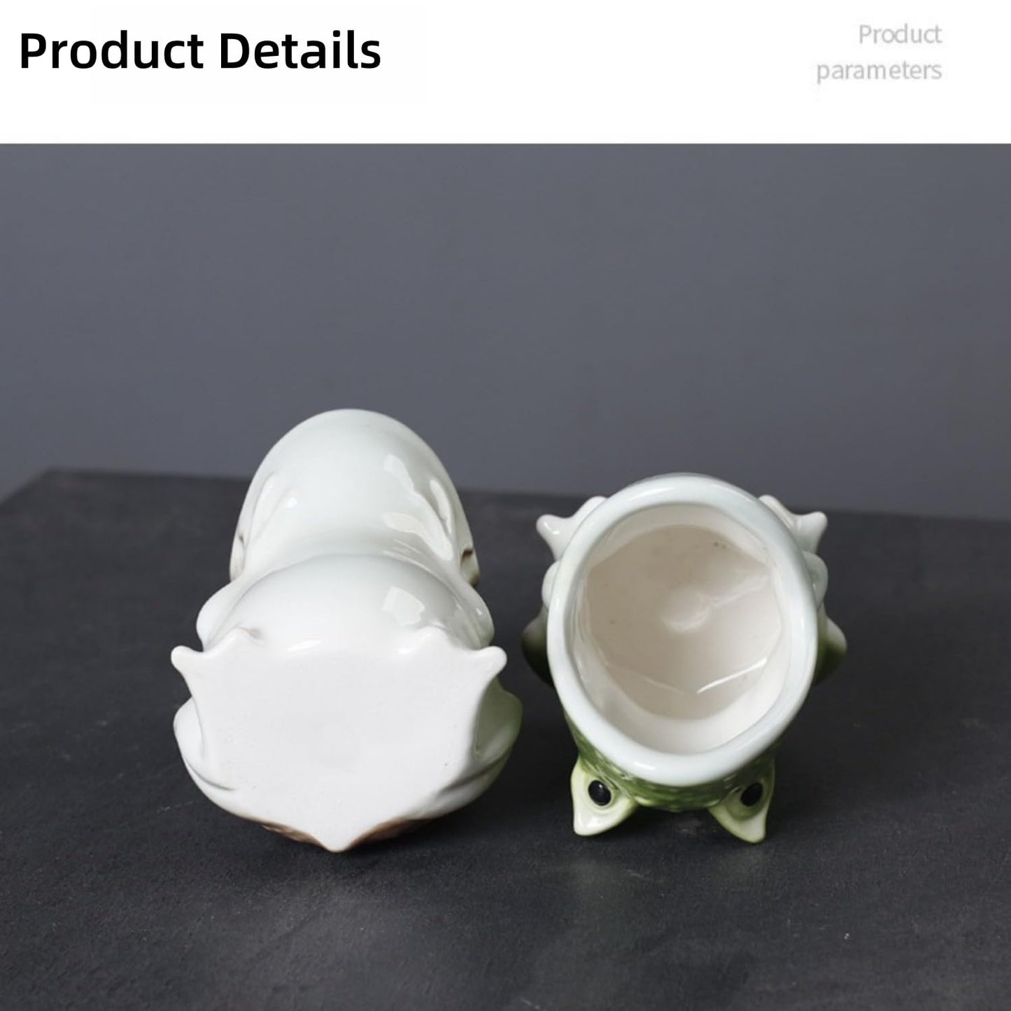 YQLDAHU Cartoon Frog Planter - Ceramic Succulent Planter Pot with Drainage, Cute Home Decor Gift for Plant Lovers, Indoor/Outdoor Mini Flower Pot for Desk, Garden, Windowsill by Home-n-Gifts 1pcs