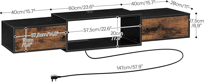 HOOBRO 55" Floating TV Stand