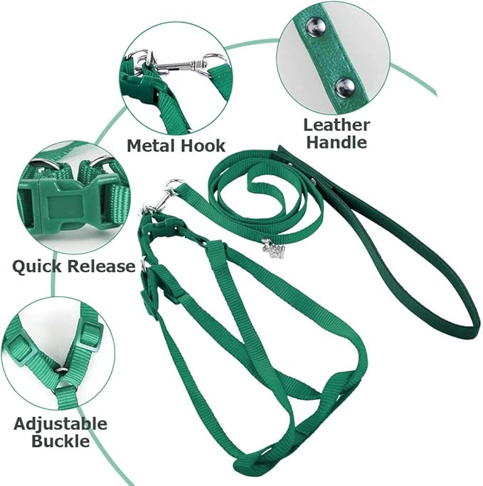 ASOCEA Adjustable Bird Harness and Leash for Yellow Naped Amazons Galah Cockatoos Small to Medium Breed Parrots Fits Birds Chest Between26-40cm /10.24-15.75inch - S
