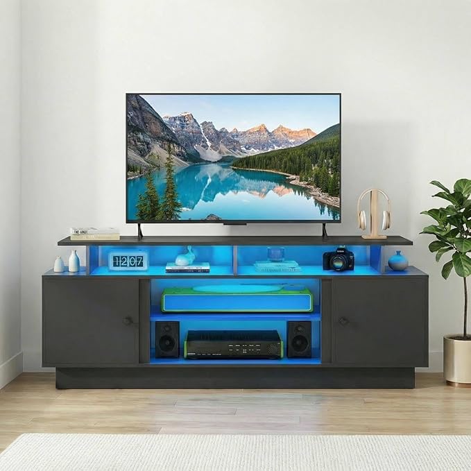 YITAHOME Modern TV Stand for 80 inch TVs, Entertainment Center