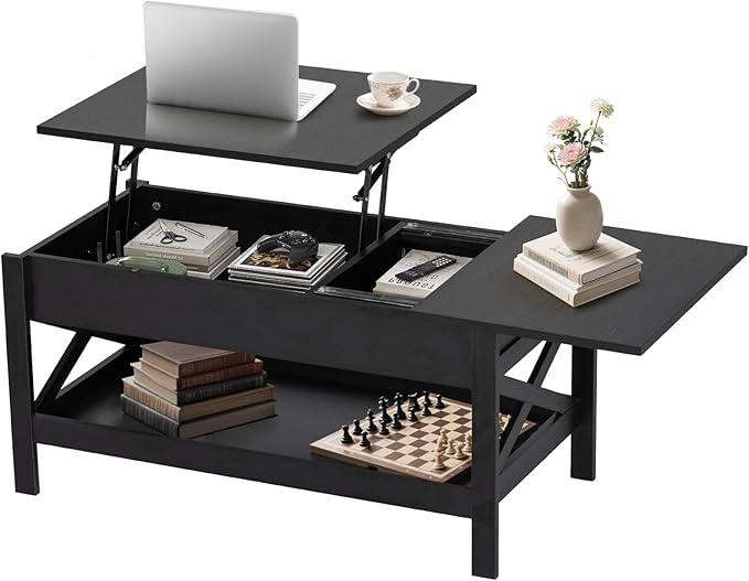 Lift Top Coffee Table with Storage, Small Coffee Table with Hidden Compartment