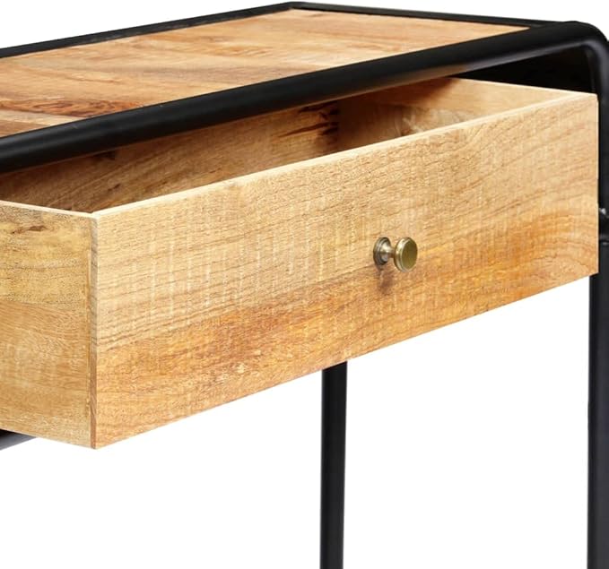 Solid Mango Wood Console Table for Living Room, Entry
