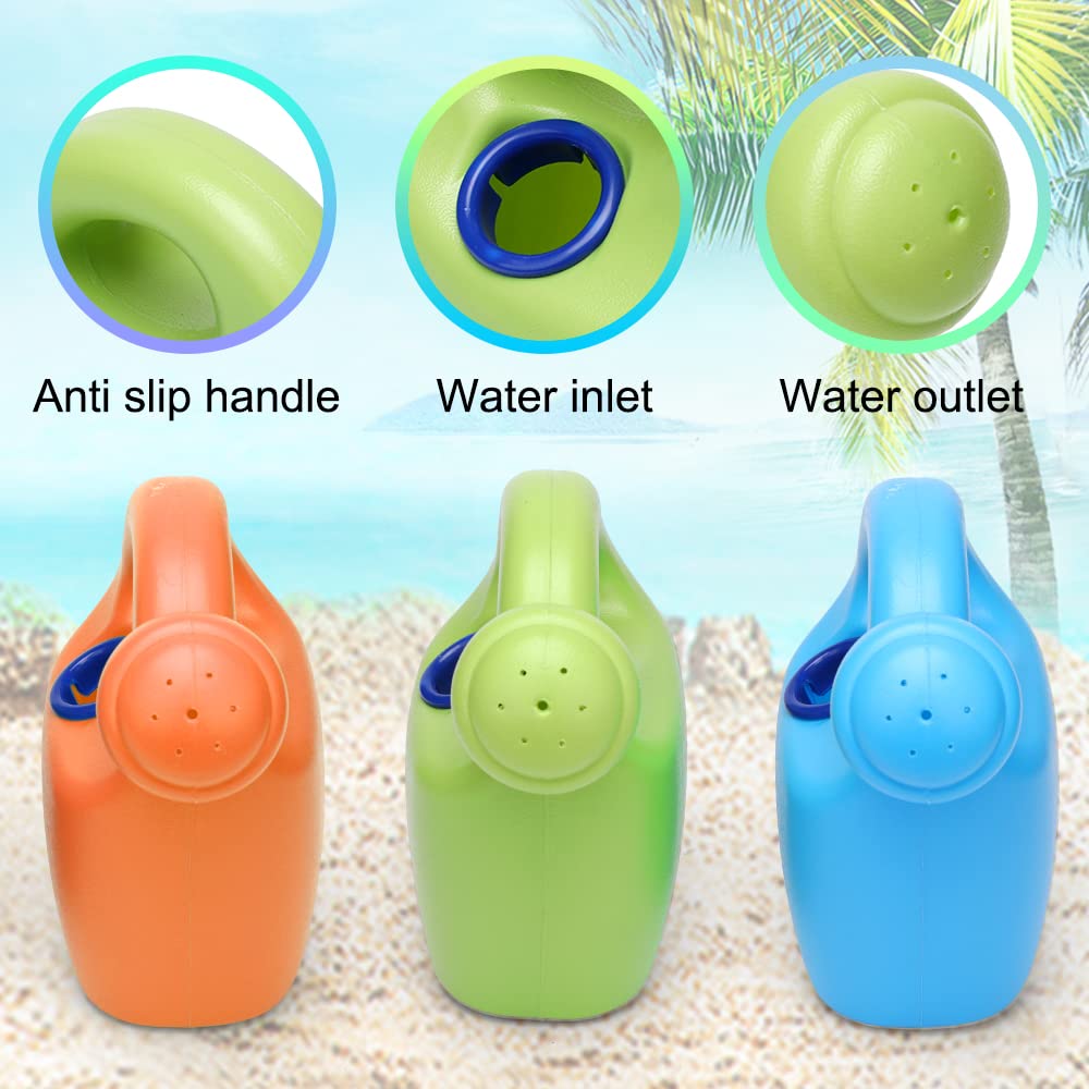Watering Can for Kids, Beach Sand Toys Garden Play Time or Practical Use, Childs ABS Plastic Watering Can, Small Water Can Garden Tools for Boys and Girls, Set - 3pack
