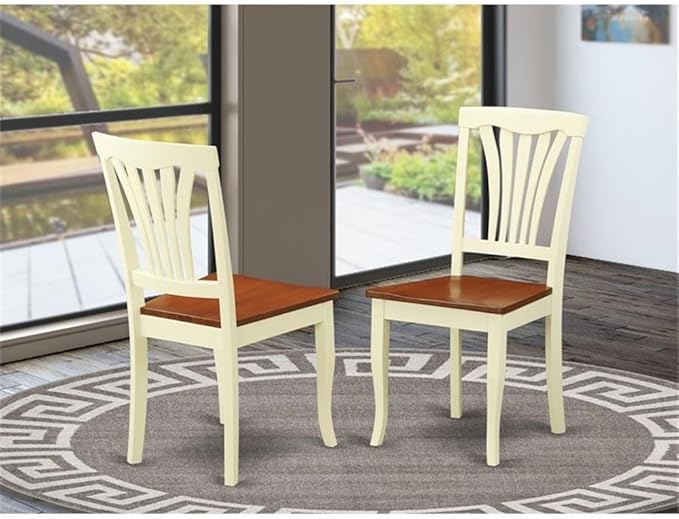 East West Furniture AVC-WHI-W Avon Kitchen Dining Chairs