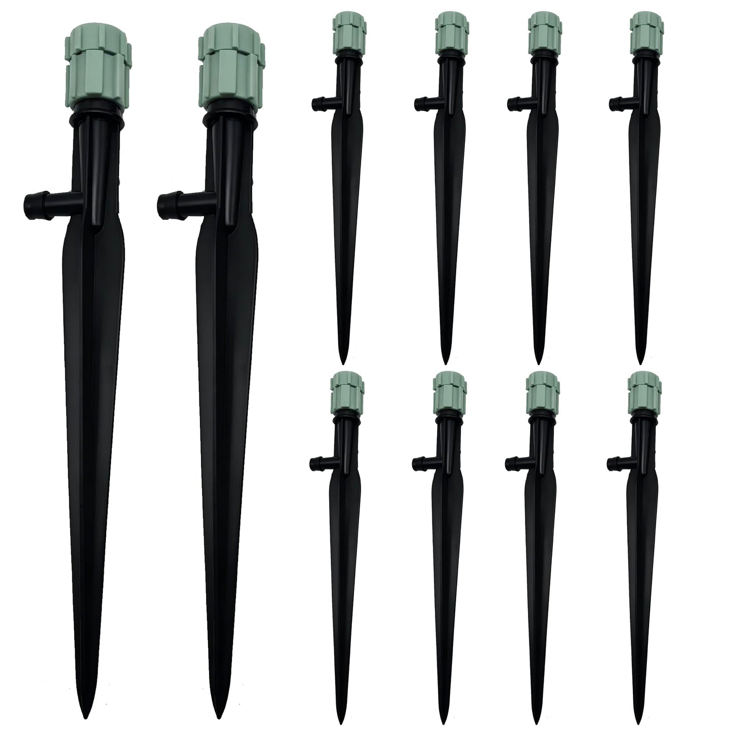 Ypzxola 10 Pack Adjustable Bubbler Sprinkler Heads with 11.8in Stake, 360 Degree Micro Irrigation Emitters, Drip System Replacement Sprayer for Lawn Garden Plants Watering