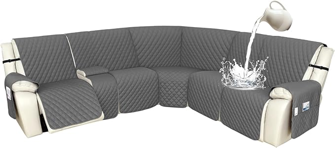 Arfntevss Recliner Sectional Couch Covers 1OO% Waterproof L Shape Sofa Cover