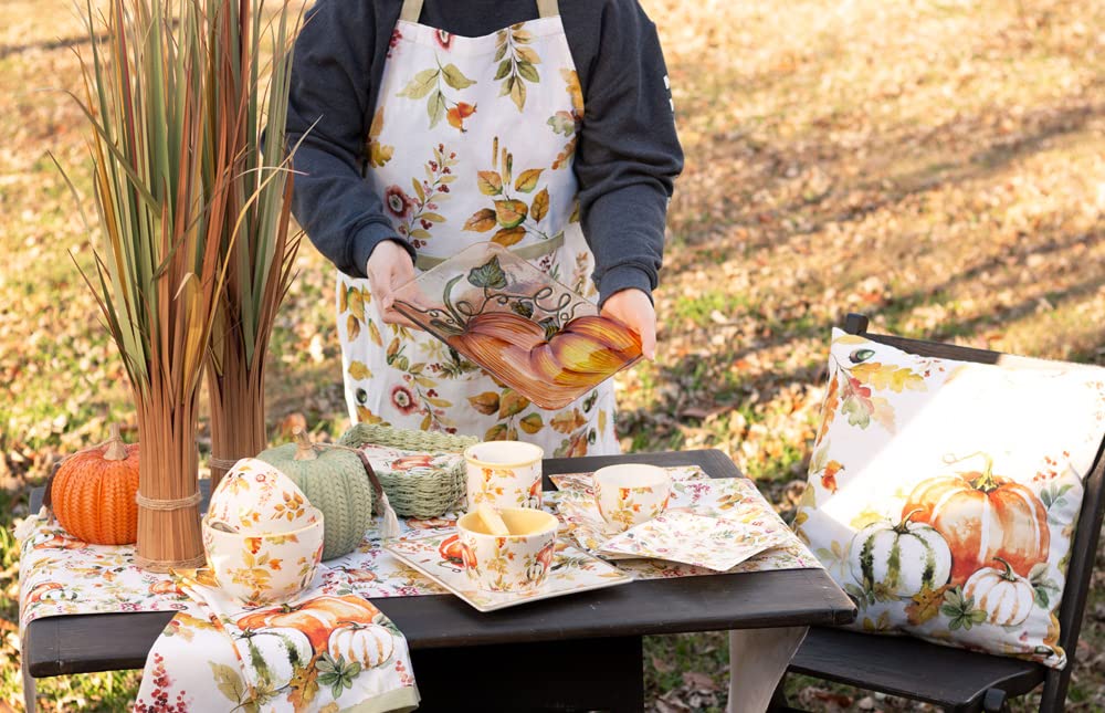 Boston International Ceramic Prep Bowls Dishwasher and Microwave Safe Fall Thanksgiving Bowl Set, 3-Sizes, Pumpkin Love