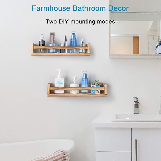 JORIKCHUO Nursery Book Shelves, Kitchen Spice Rack, or Rustic Wall Mounted